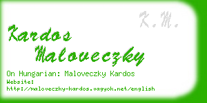 kardos maloveczky business card